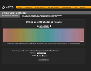 color test score